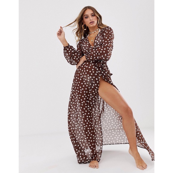 polka dot beach cover up